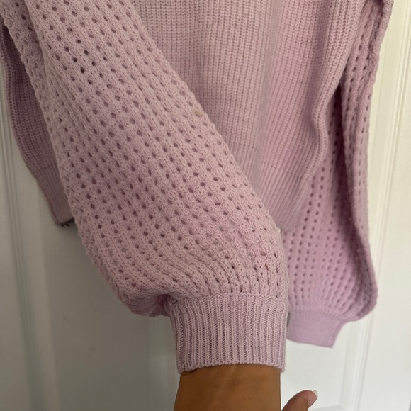 Purple Cropped Knitted Sweater - Picture 2 of 3